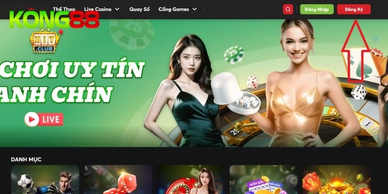 Truy cập trang chủ nhà cái và nhấn “Đăng ký"