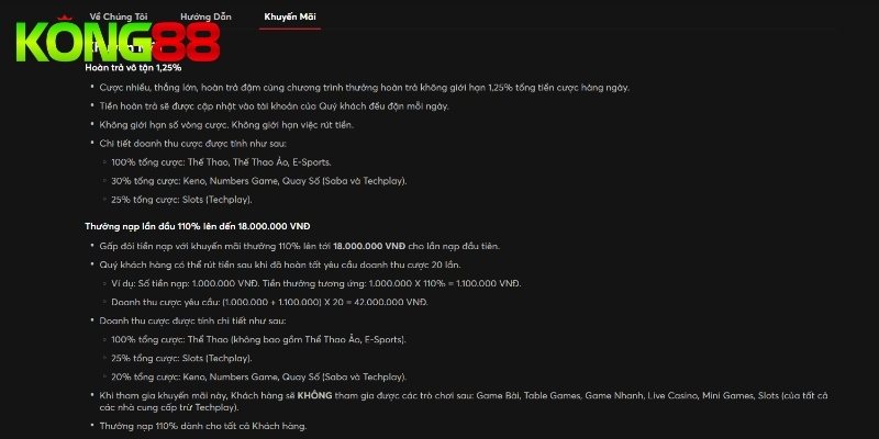 Thưởng nạp 110% dành cho các tân thủ