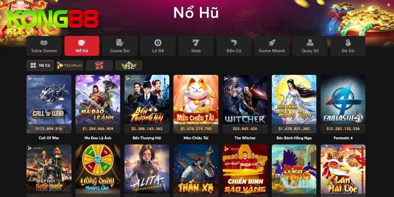 Khám phá sân chơi nổ hũ KONG88 cực “bánh cuốn”